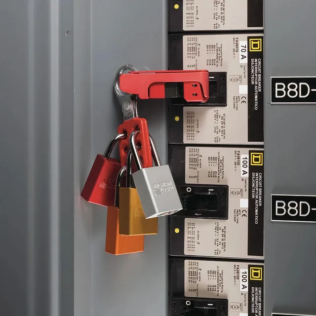 LOTO låsbøyle alu Ø25 mm 6 hull Masterlock Multilåsbøyle 