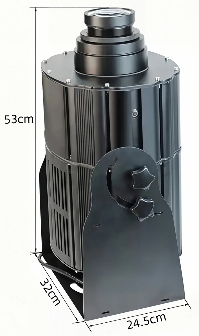 LED prosjektor 600W ØKONOMI komplett Vifte kjølt, med linse og filter 