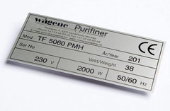 Gravert skilt, aluminium Overflate gravert med laser