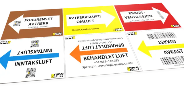 Ventilasjonsmerking kunde spesifik Produsert etter kundens spesifikasjon 