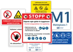 Skilt kundespesifikk design og mål