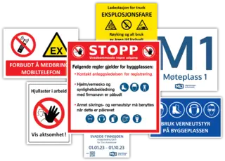 Skilt kundespesifikk design og mål