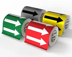 Rørmerke NS813 med farge og pil Standard, 160mmx25m, uten medienavn