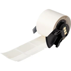 Brady Hvit på Klar vinyl 38,1 x 38,1mm 250 stk, Self-laminating &amp; Wrap Around