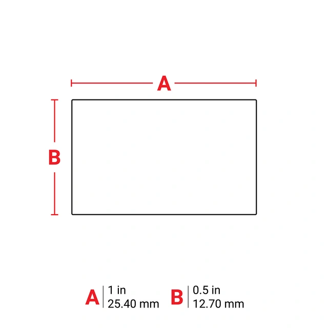BRADY Hvit vinyl flyttbar 25,4 x 12,7mm 500 stk 