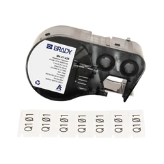 BRADY sort på lys grå Poly 25,4 x 12,7mm Metallisert polyester, 480 stk