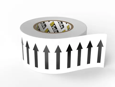 Rørmerke ISO14726 pil sort/hvit Standard, til fargekodet merking