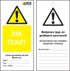 Tag spesial, Din tekst 75x160mm 10pk Hvit/sort/gul, 75x160mm, inkl. strips