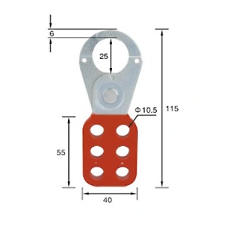 LOTO låsbøyle rød 25mm Økonomi metal 