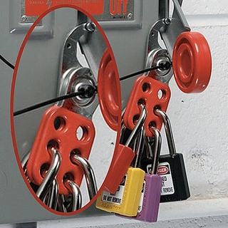 LOTO låsbøyle rød 25mm Økonomi metal 