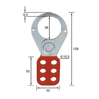 LOTO låsbøyle rød 38mm Økonomi metal 