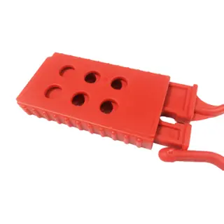 LOTO elektro låsbøyle 6 hull, rød Økonomi plast 