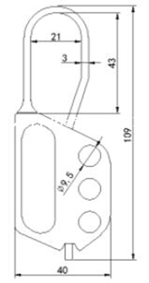 LOTO Multi-låsbøyle (3mm) Ikke ledende, rød nylon 