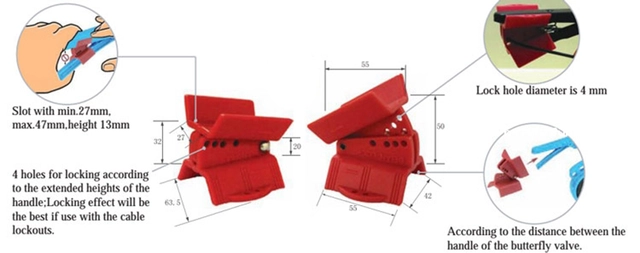 LOTO spjeldventil rød Økonomi plast 