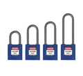 LOTO lås kompakt 4,7mm metallbøyle KD Brady 6pk, tynn bøyle,ulik nøkkel pr lås