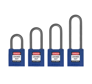LOTO lås kompakt 4,7mm metallbøyle KD Brady 6pk, tynn bøyle,ulik nøkkel pr lås