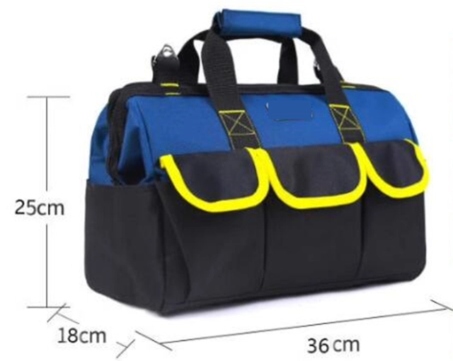 LOTO bag m/bærestropp Økonomi stoff sort/blå med gule detaljer 