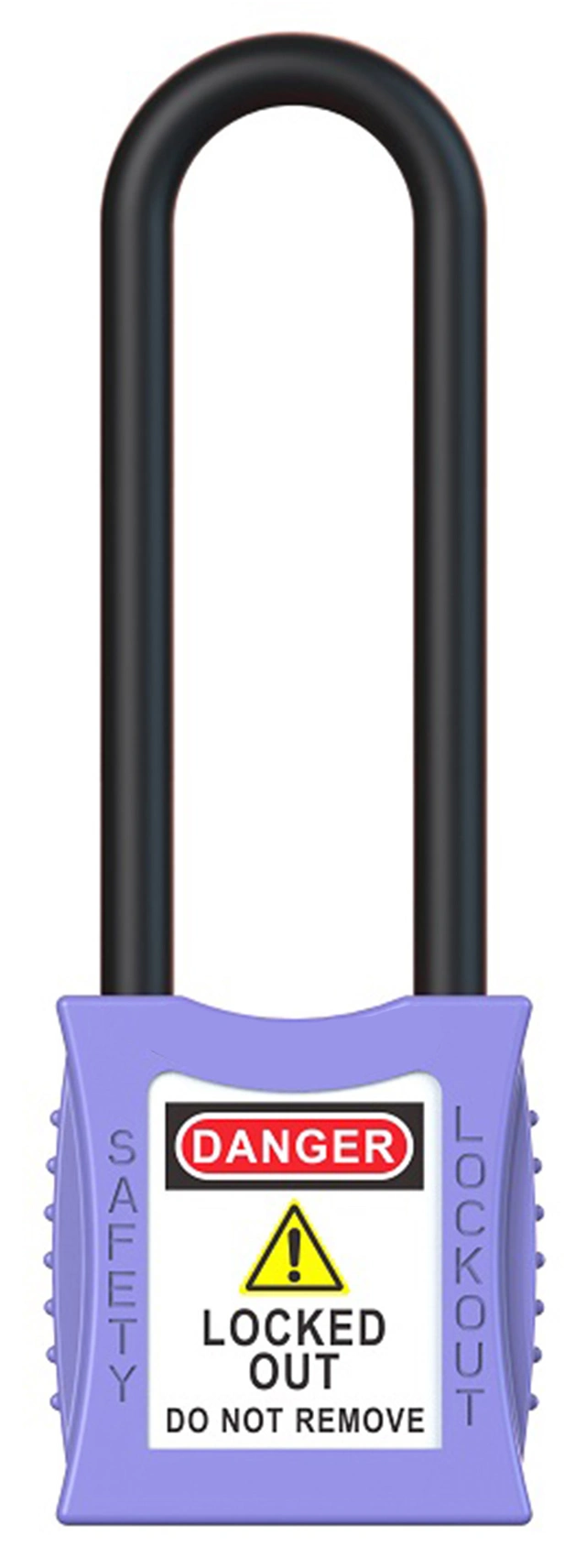 LOTO lås elektro lilla 76mm bøyleh. KD Økonomi, ulik nøkkel pr lås, 6,3mm bøyle 