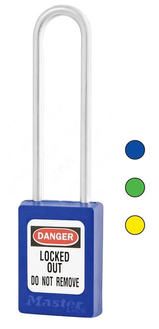 LOTO lås (35x76x4,76mm) metal KA-LT Masterlock hengelås, KA serie lang bøyle