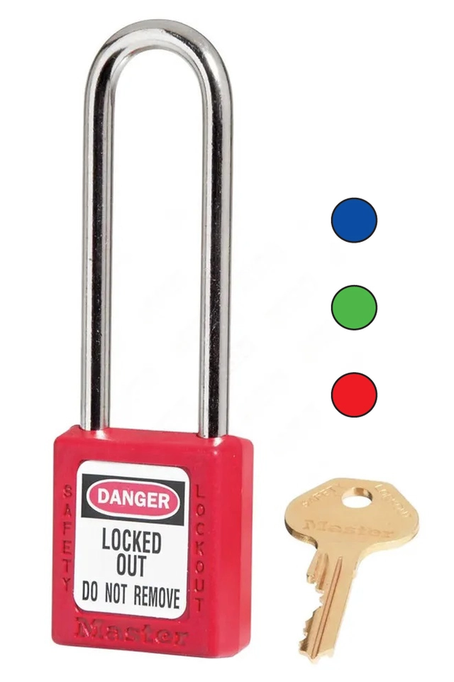 LOTO lås (38x76x6mm) metal KD LT-MK Masterlock lås serie + master lang bøyle 