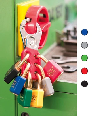 LOTO lås messing 21mm bøylehøyde KD 12pk Brady, 6,35mm messingbøyle