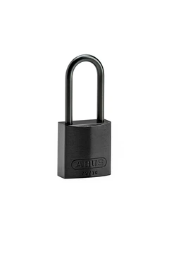 LOTO alu lås sort kompakt 50mm KD Brady 6pk, tynn bøyle,ulik nøkkel pr lås