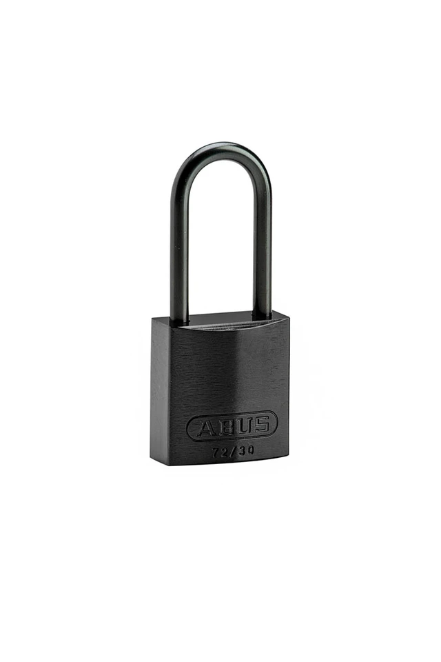 LOTO alu lås sort kompakt 50mm KD Brady 6pk, tynn bøyle,ulik nøkkel pr lås 