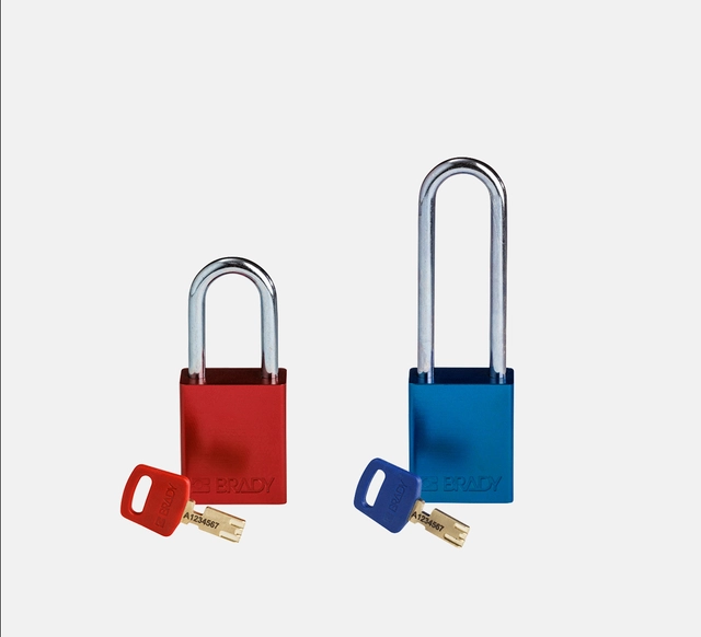 LOTO alu lås Safekey 6,35mm stålbøyle KD Brady 